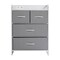Emma and Oliver Hermes Nightstand with 4 Fabric Drawers, Charging Station with 2 USB Ports/Power Outlet, Engineered Wood Top, Wood Handles, Metal Frame